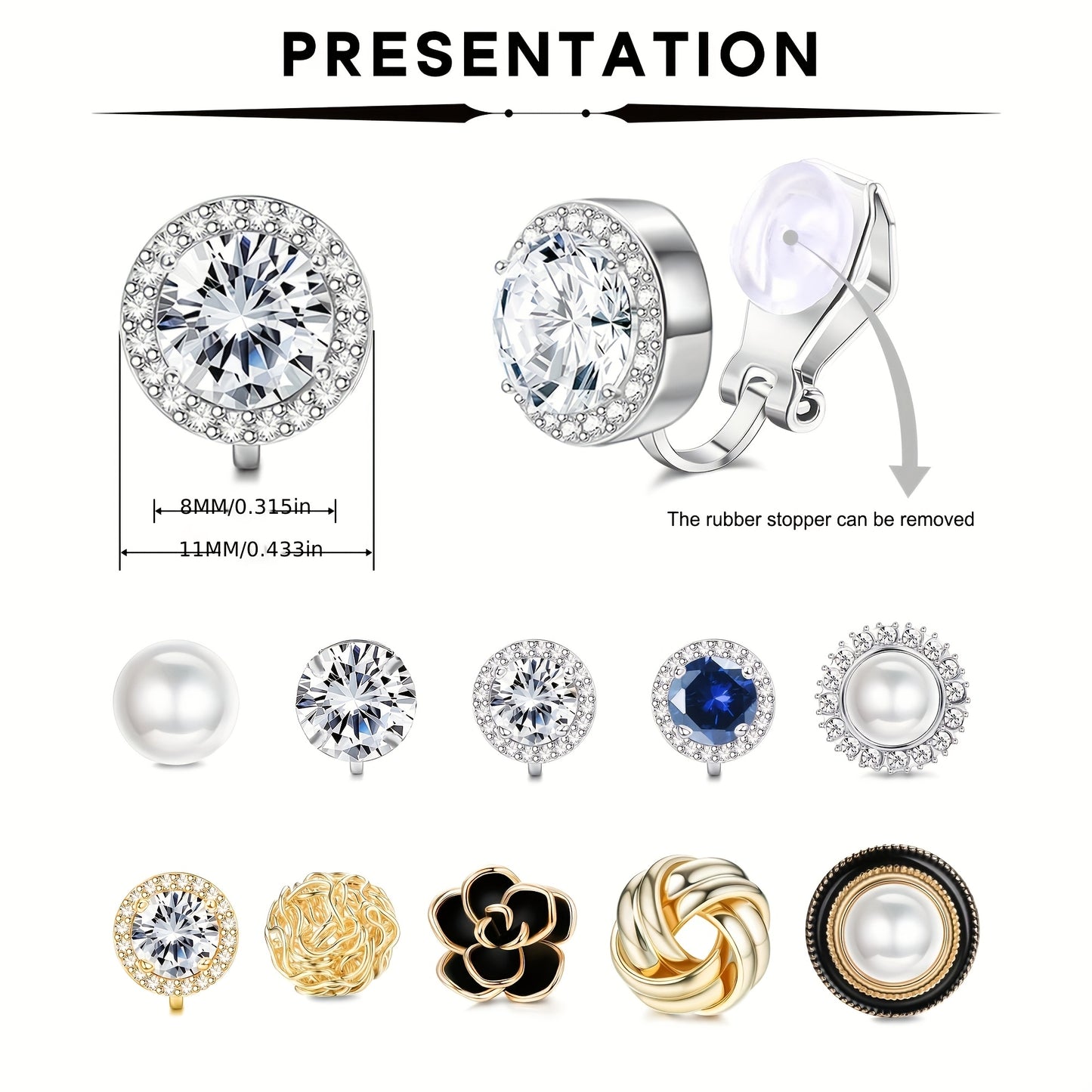 Multi Design Ear Clip Earrings