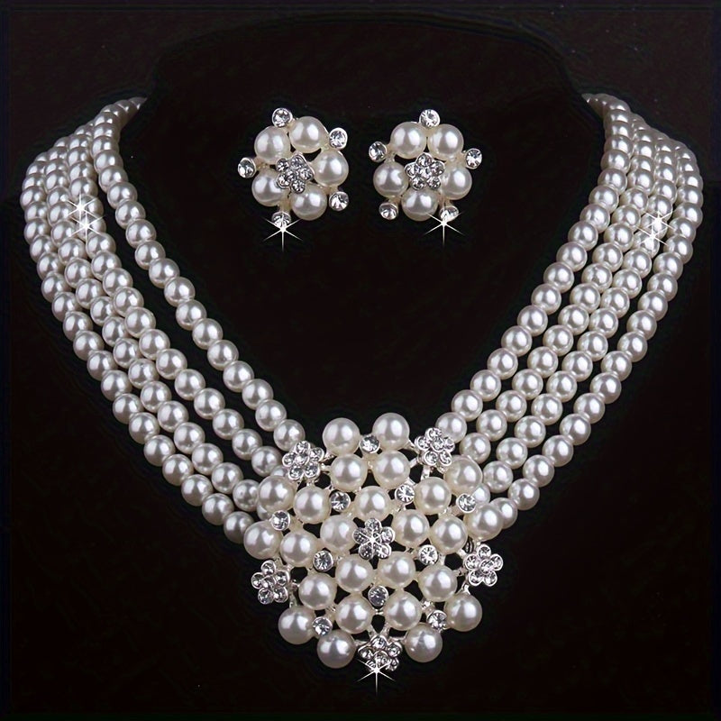 Elegant floral necklace Pendant Set