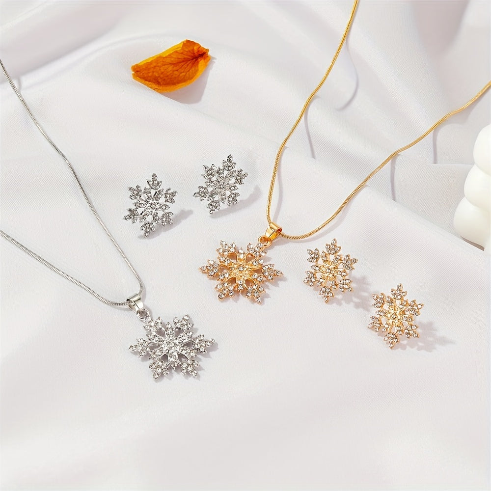 Snowflake Earrings and Pendant Set