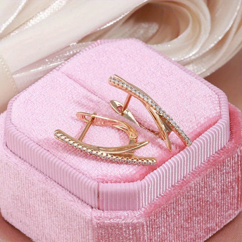 Elegant Golden-Tone Cross Clip Earrings