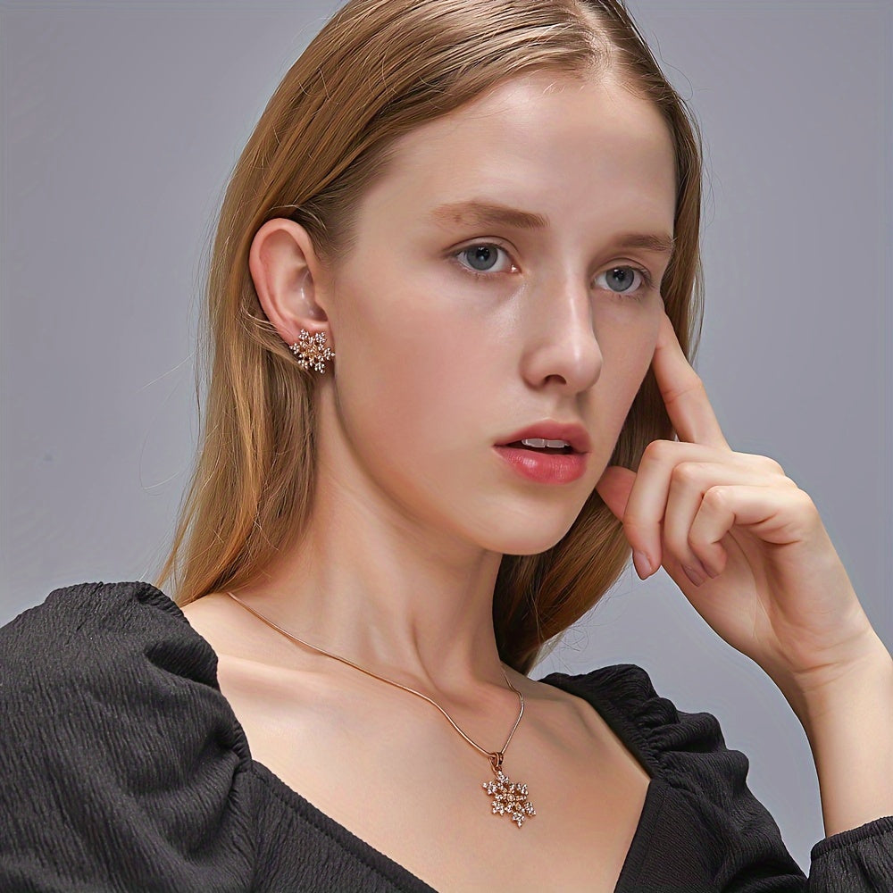 Snowflake Earrings and Pendant Set