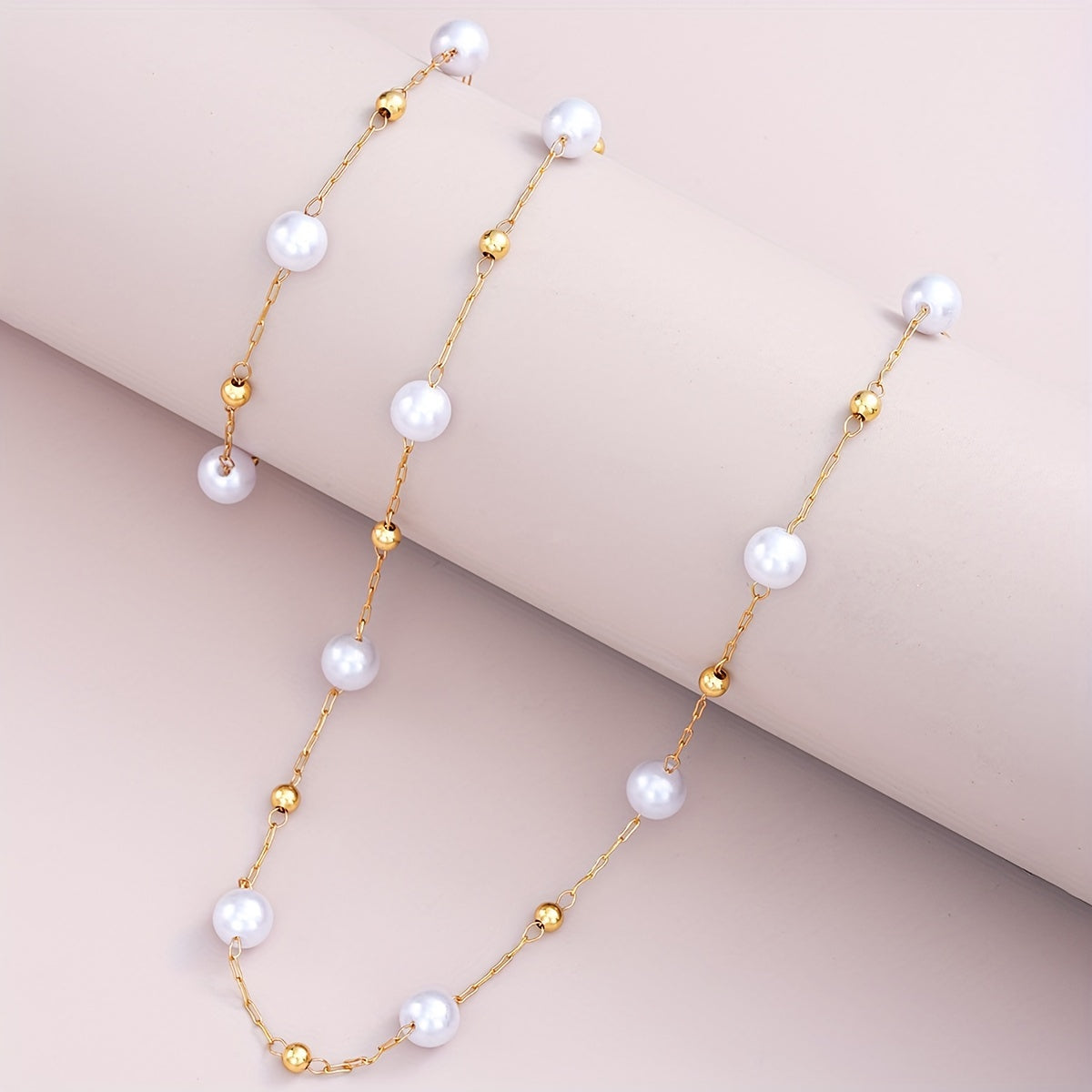 Imitation Pearl Bracelet Necklace Set