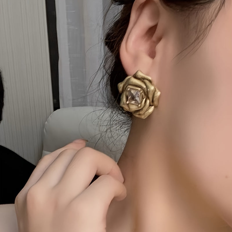 Vintage ROYAL Rose Stud Earrings