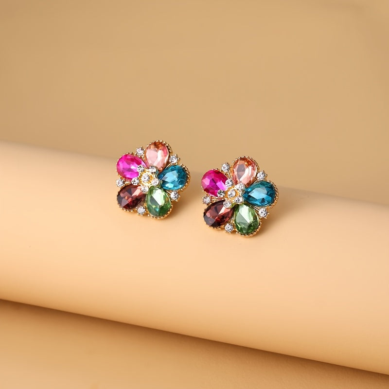Plum Blossom Multicolor Stud Earrings