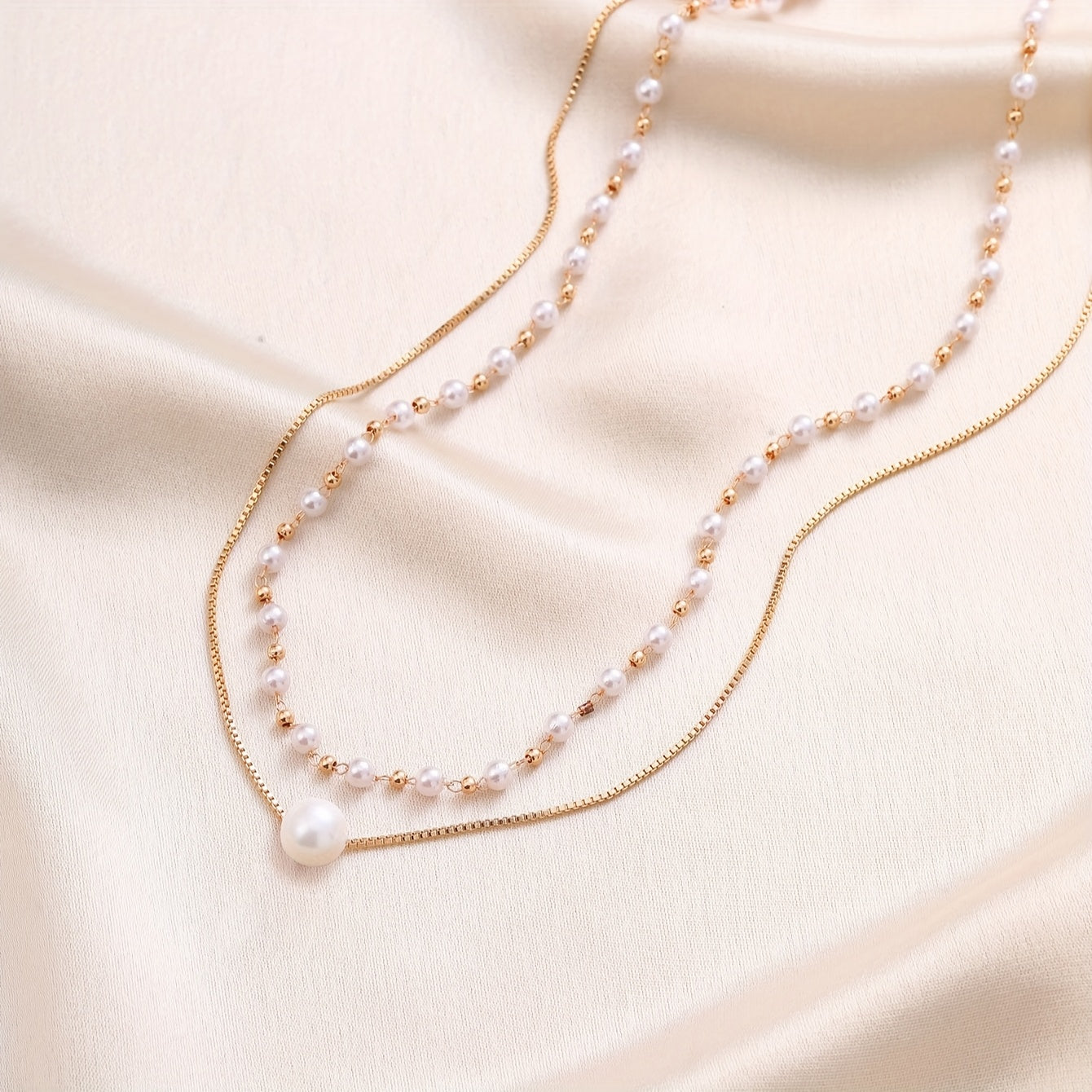 French-Inspired Faux Pearl Necklace Set