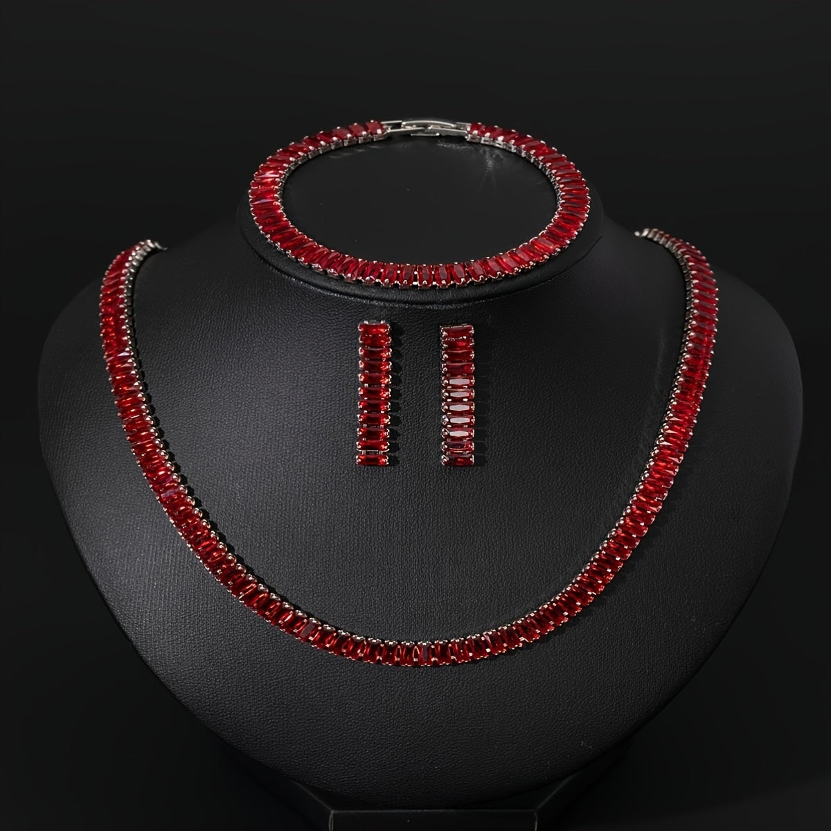 3 Piece Synthetic Ruby Set