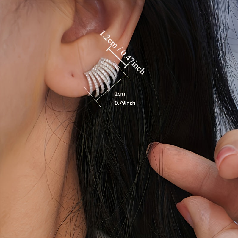 Shiny Zircon Claw Shaped Stud Earrings