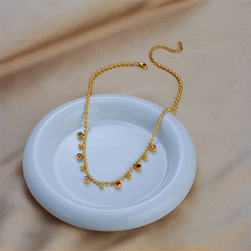 Dull Gold Multicolor Neckpiece