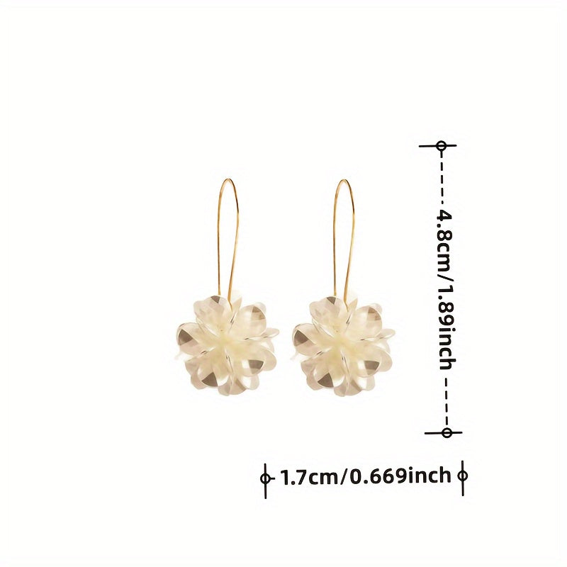 Long Flower Ball Earrings