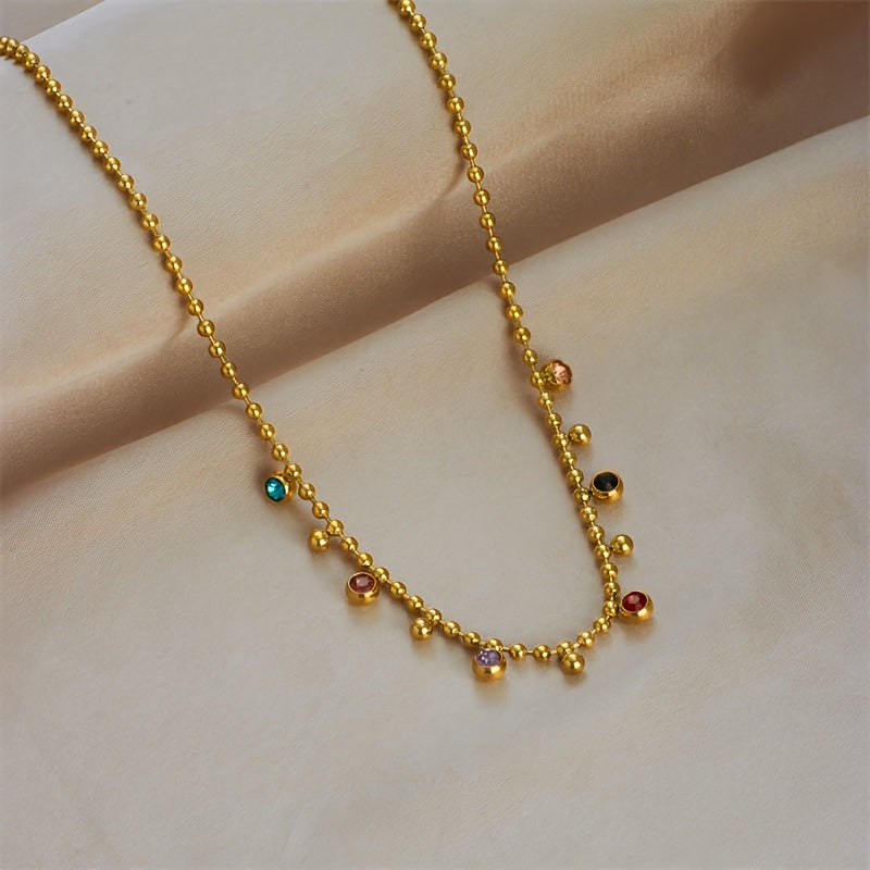 Dull Gold Multicolor Neckpiece