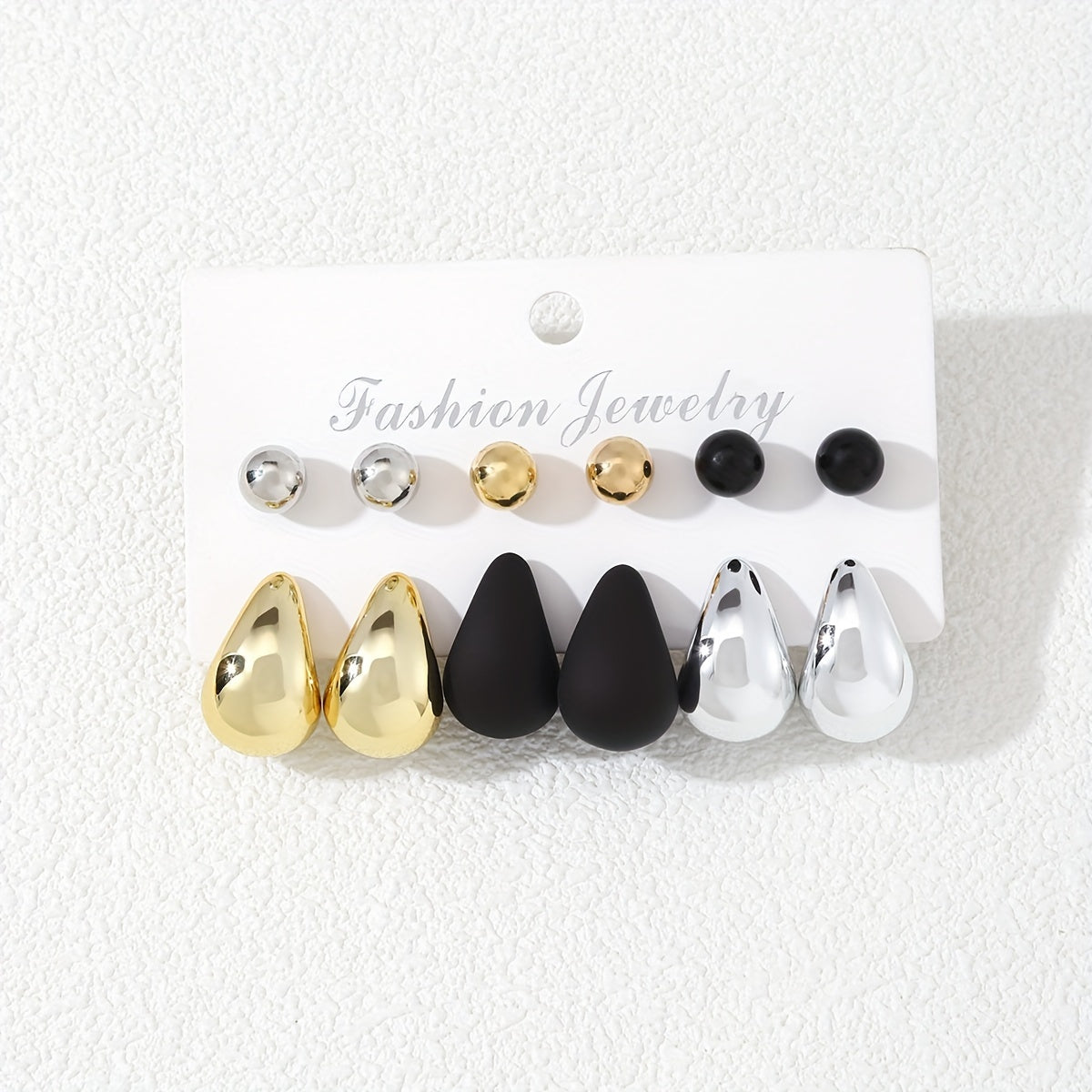 12-Piece Multicolor Water Drop Earrings