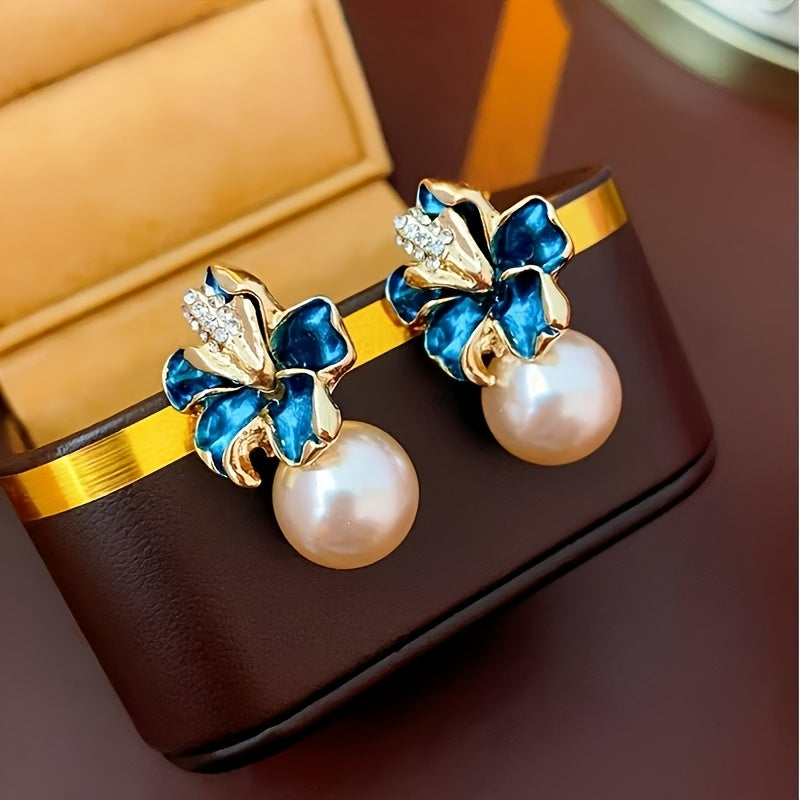 French Vintage Dripping Oil Stud Earrings