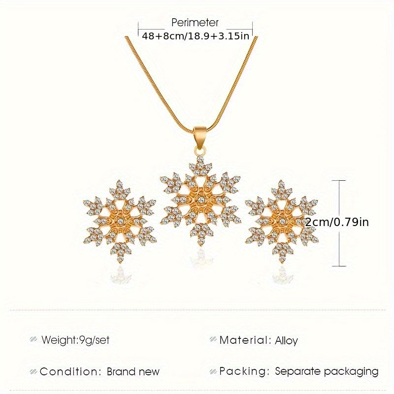Snowflake Earrings and Pendant Set