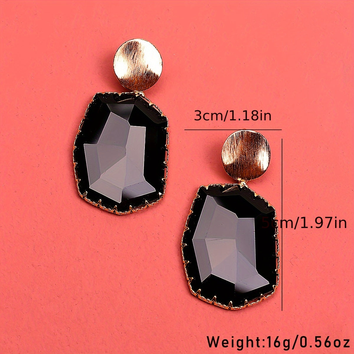 Crystal Geometric Dangle Earrings