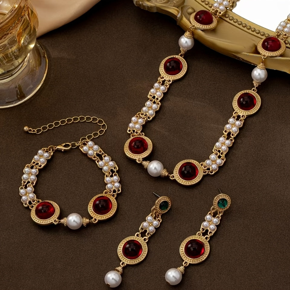 Vintage Court Jewelry Earrings and Pendant Set