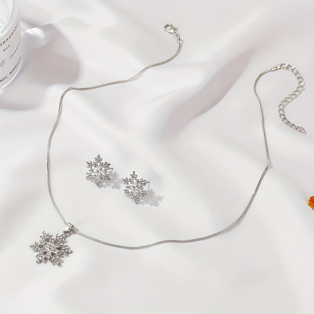 Snowflake Earrings and Pendant Set
