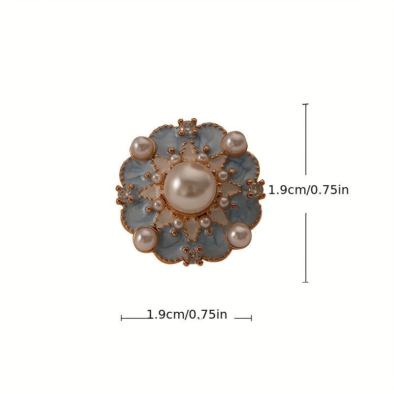 Vintage French Blue Oil Drop Flower Earrings