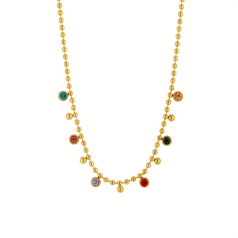 Dull Gold Multicolor Neckpiece
