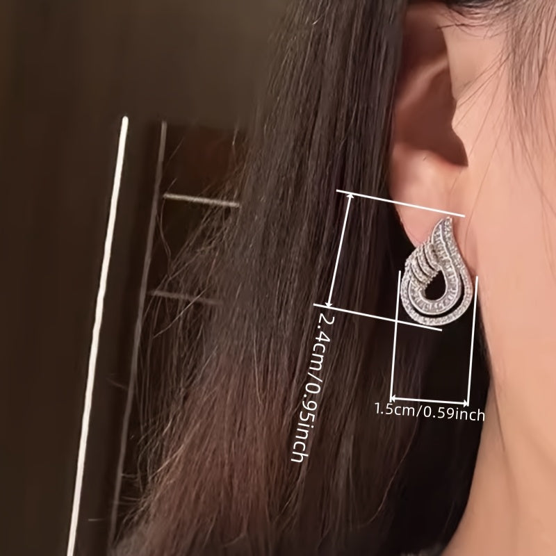 Drop Earrings with Cubic Zircon