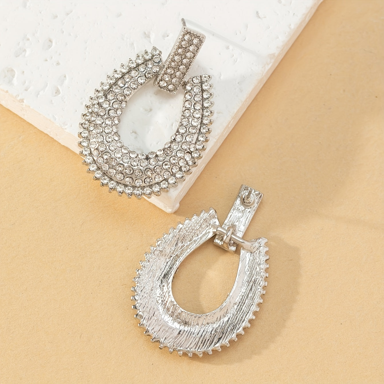 Rhinestone Loop Dangle Earrings