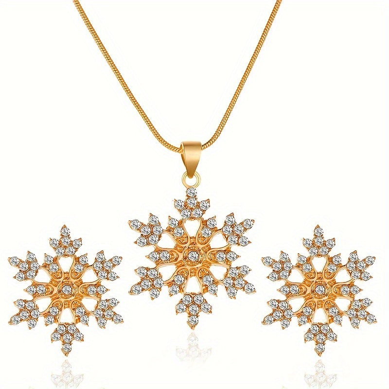 Snowflake Earrings and Pendant Set