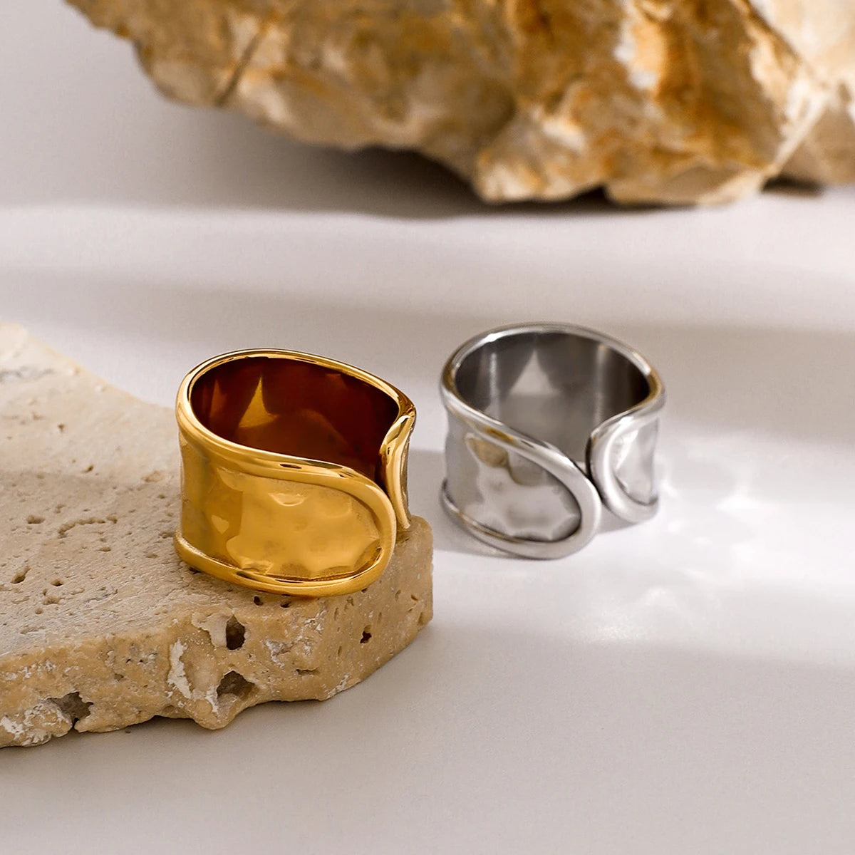Asymmetric Wide Open Rings