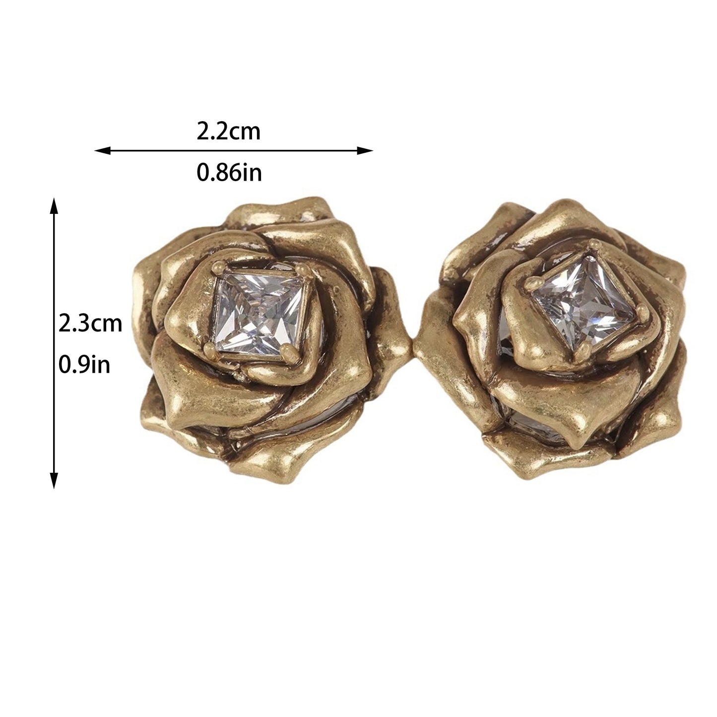 Vintage ROYAL Rose Stud Earrings