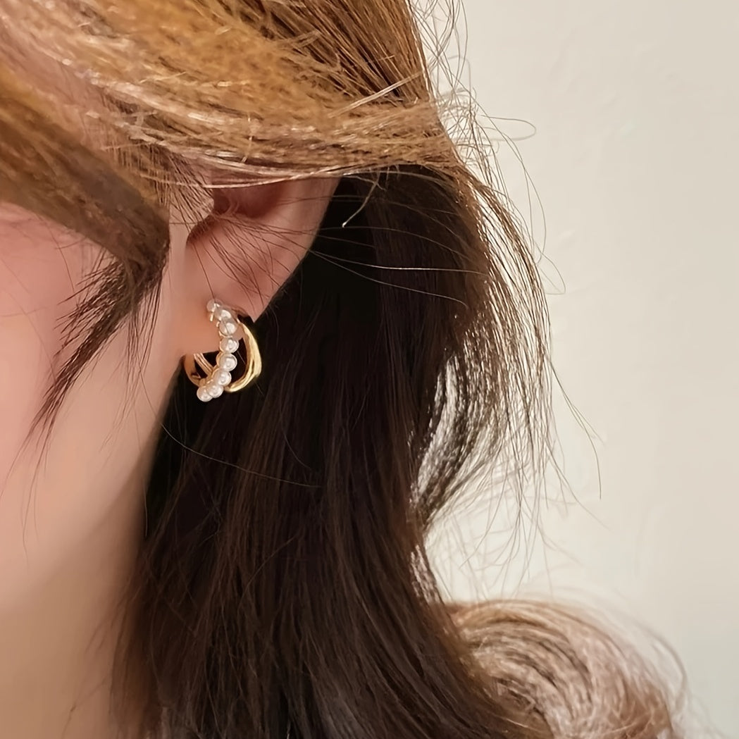 Pearl Short Earring Hoops