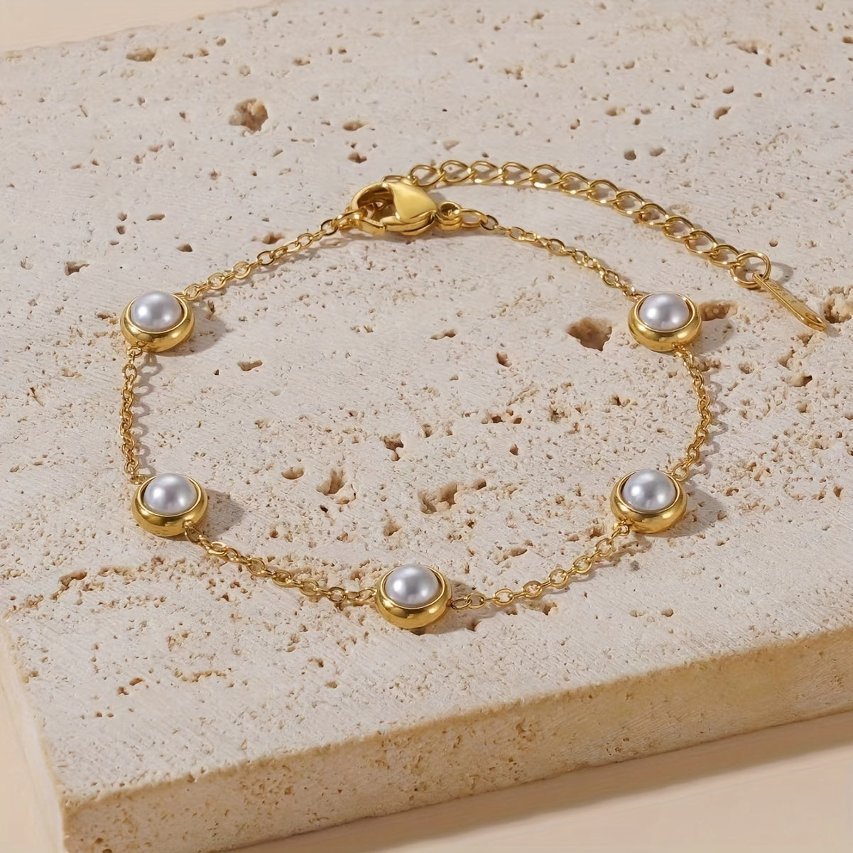 Elegant Pearl earrings and Gold Plated Jewelry Set