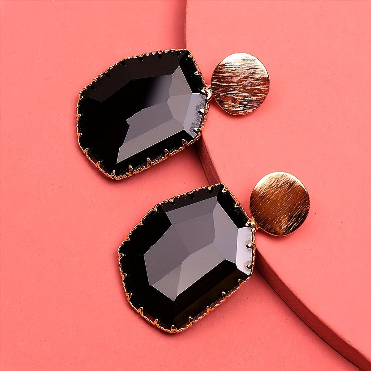 Crystal Geometric Dangle Earrings