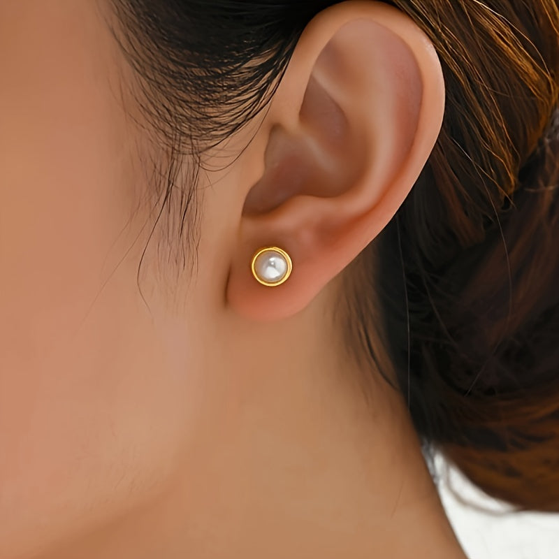 Pair Of Stainless Steel Threaded Stud Earrings