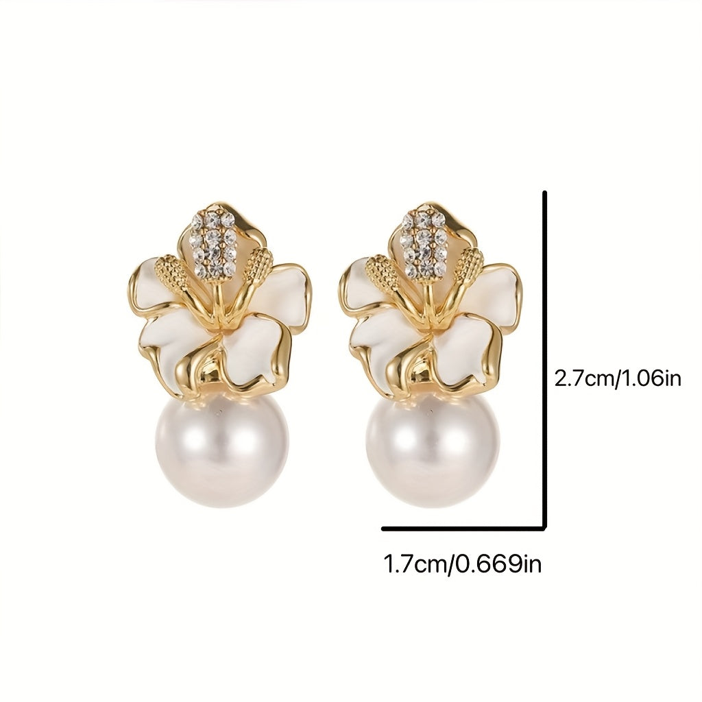French Vintage Dripping Oil Stud Earrings