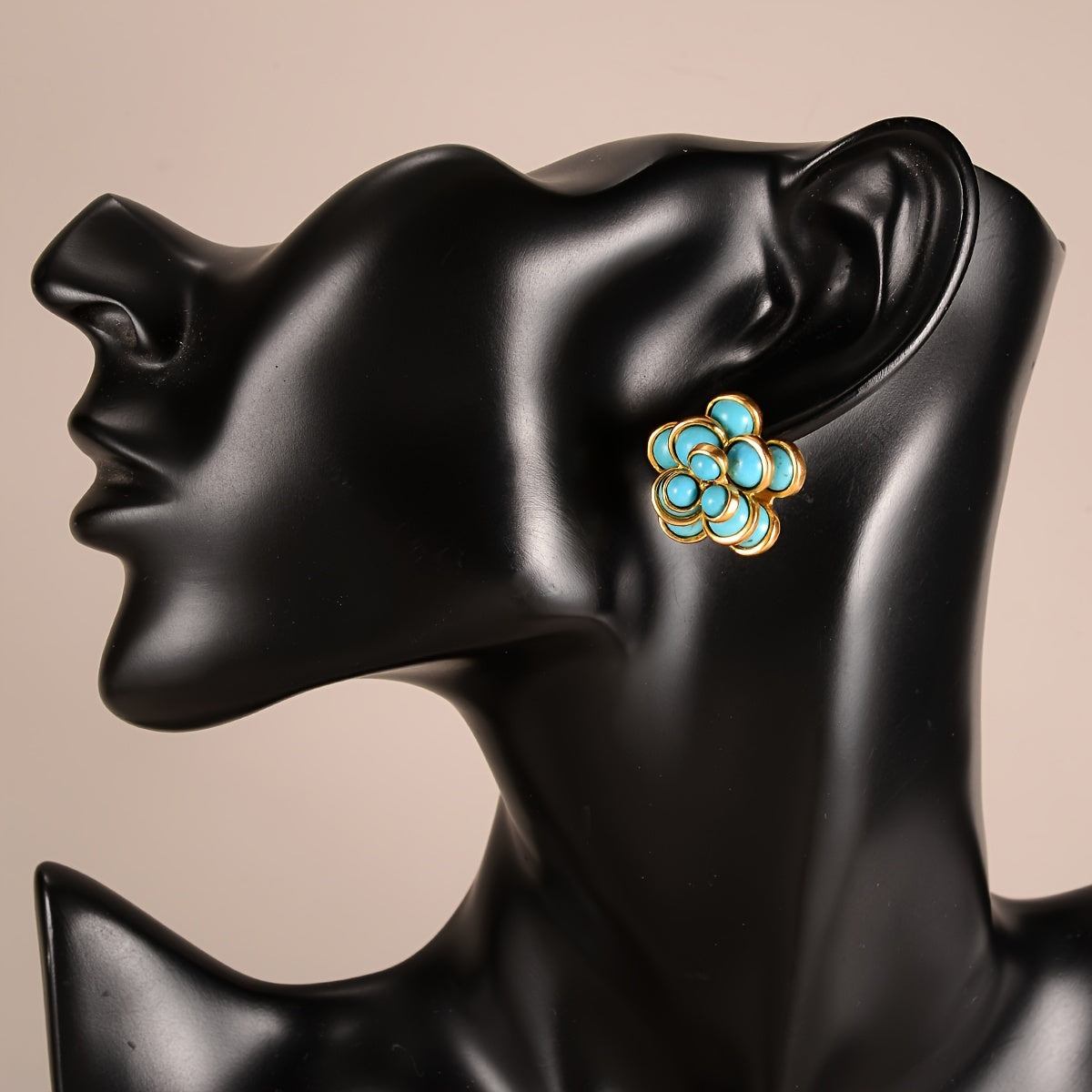 Vintage Boho Turquoise Floral Earrings