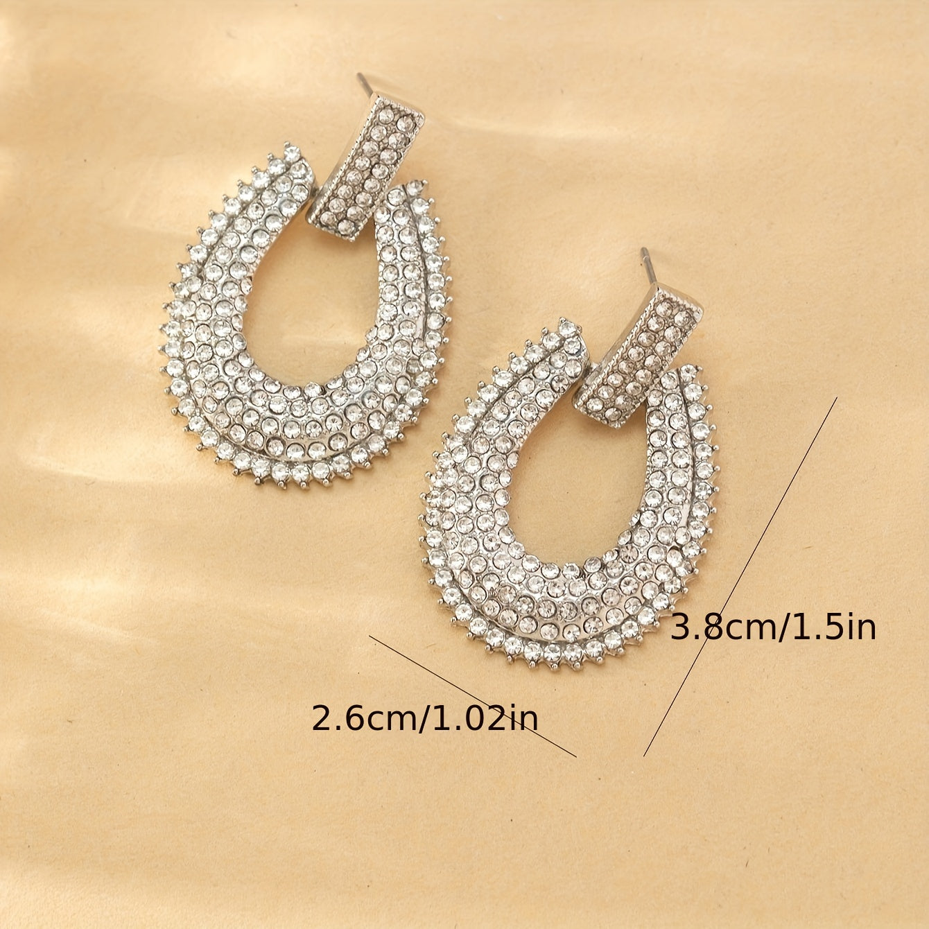 Rhinestone Loop Dangle Earrings