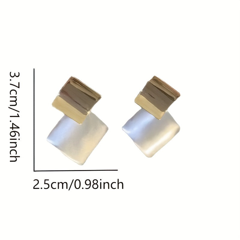 Silver N Gold Rhombus Earrings