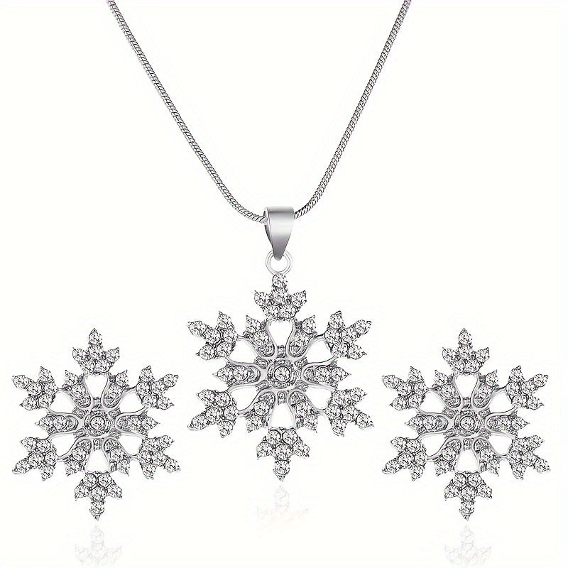 Snowflake Earrings and Pendant Set