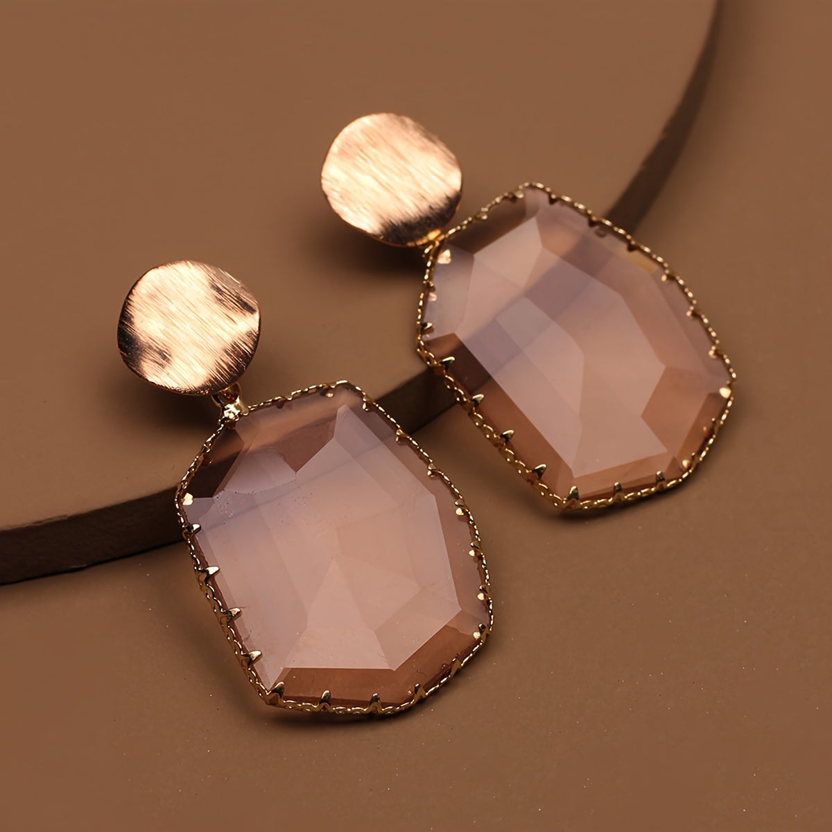 Crystal Geometric Dangle Earrings