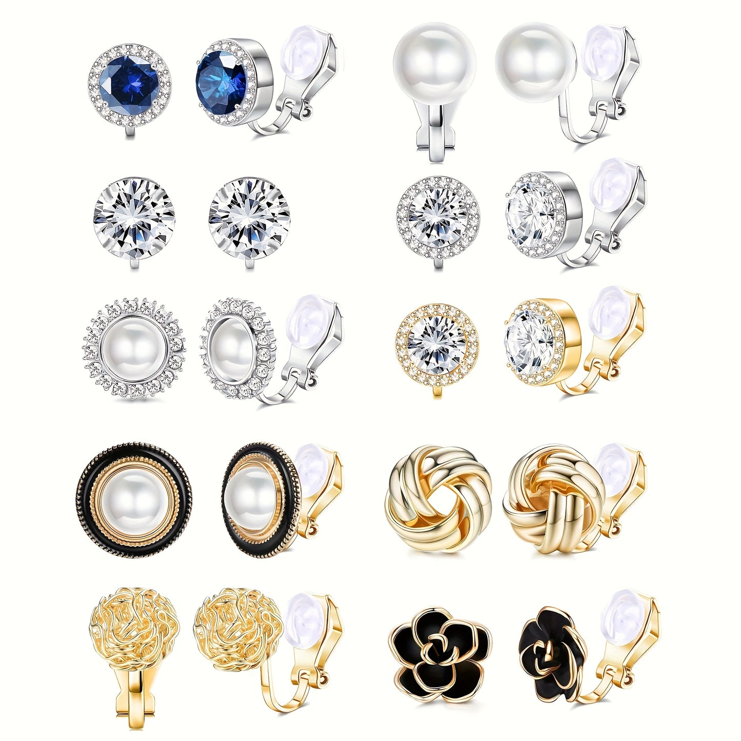 Multi Design Ear Clip Earrings
