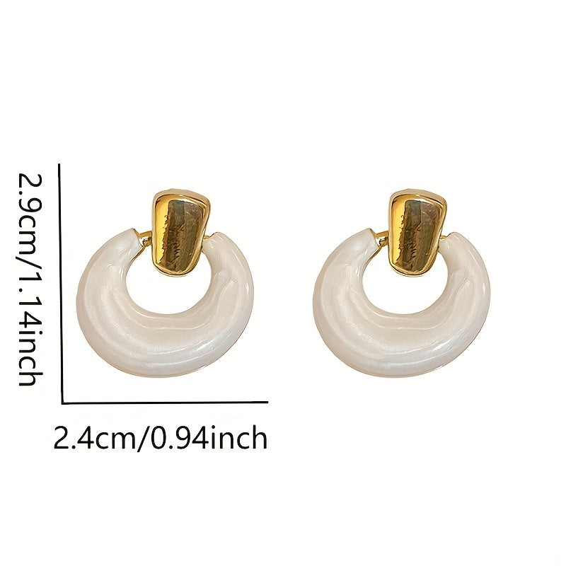 Vintage Style Drip Oil Circle Earrings