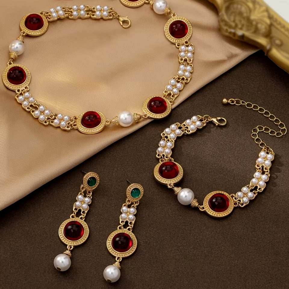 Vintage Court Jewelry Earrings and Pendant Set