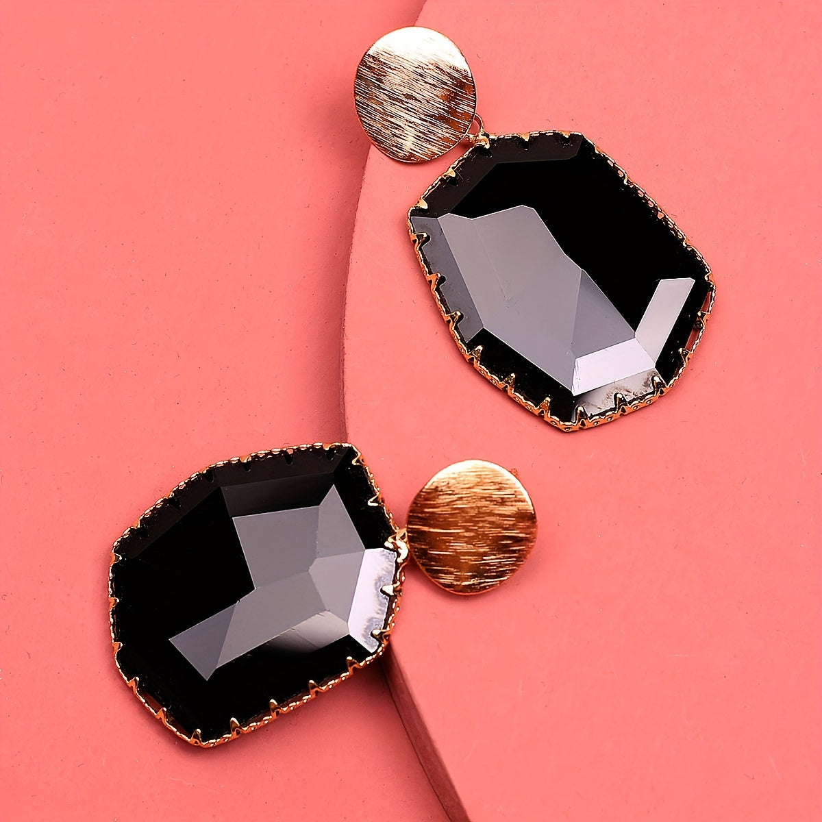 Crystal Geometric Dangle Earrings