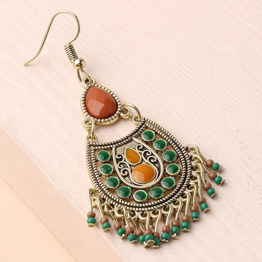 Antique Geometric Beaded Earrings