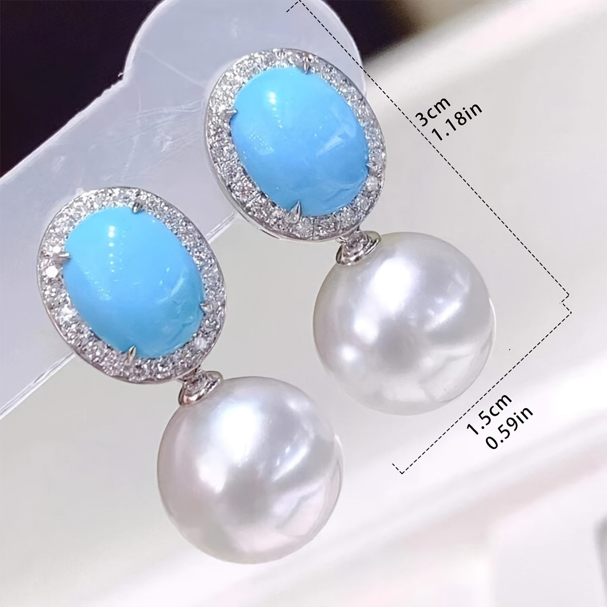 Pearl Turquoise Drop Studs