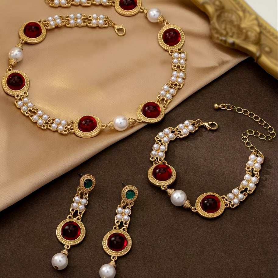 Vintage Court Jewelry Earrings and Pendant Set