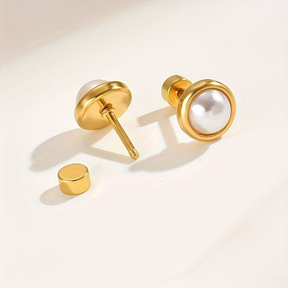 Pair Of Stainless Steel Threaded Stud Earrings