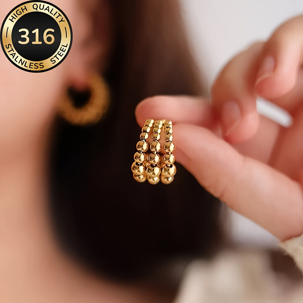 Golden Balls Hoop Earrings