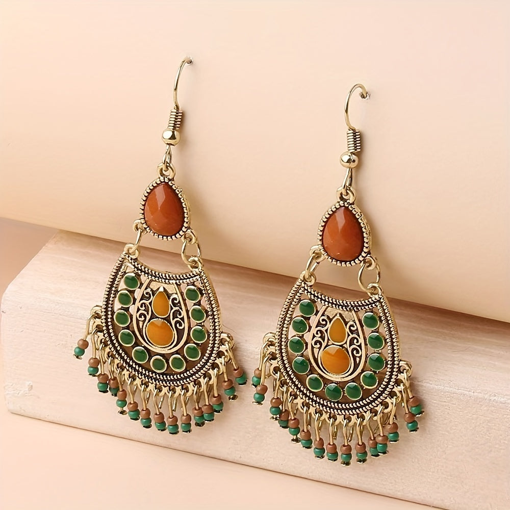 Antique Geometric Beaded Earrings
