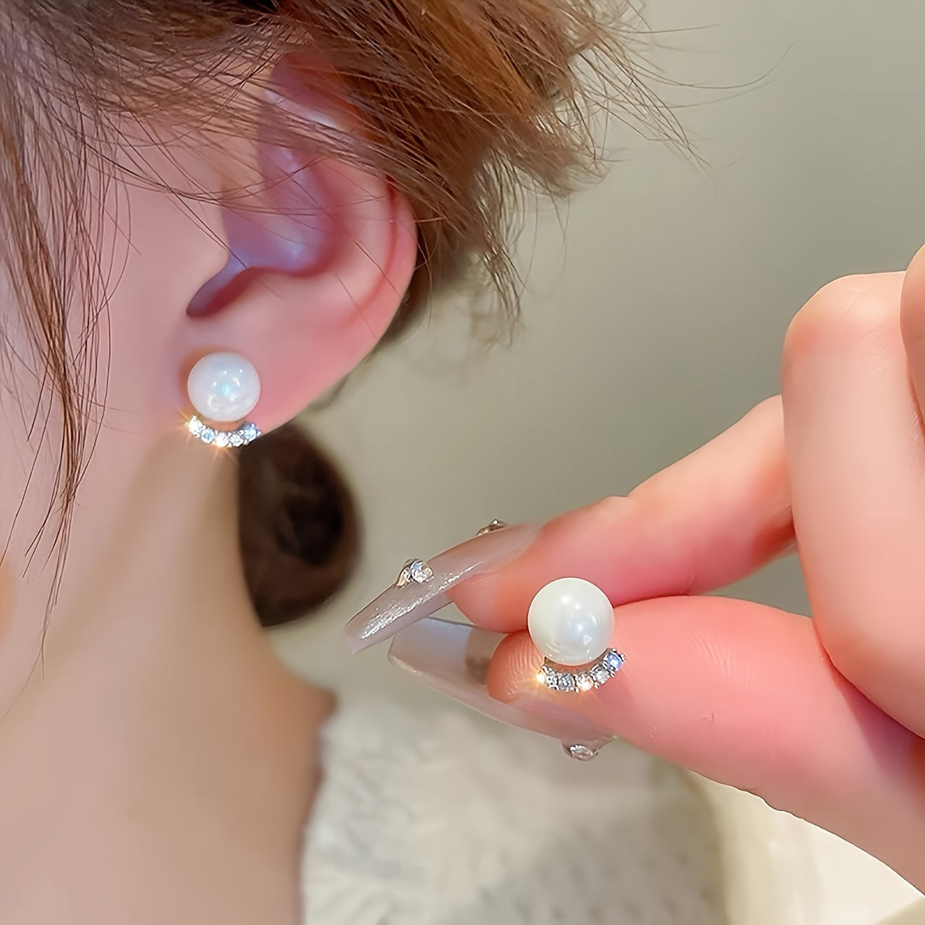 Elegant Vintage-Inspired Faux Pearl Stud Earrings