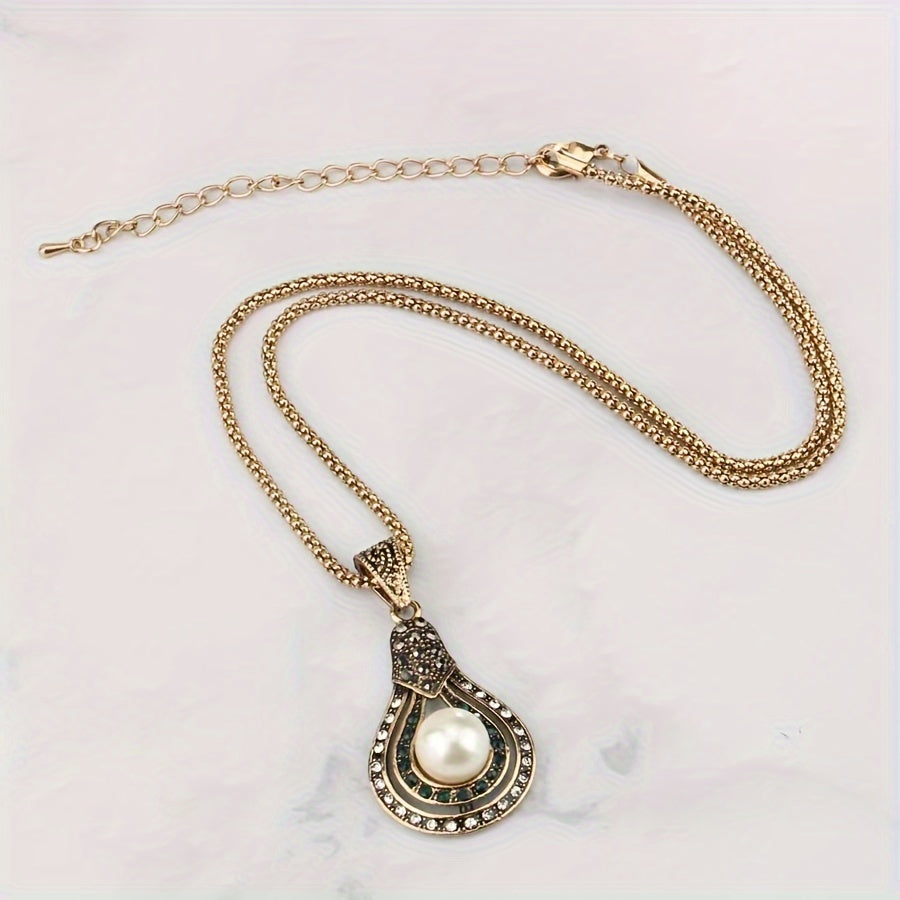 Antique Zinc Alloy Pearl Set