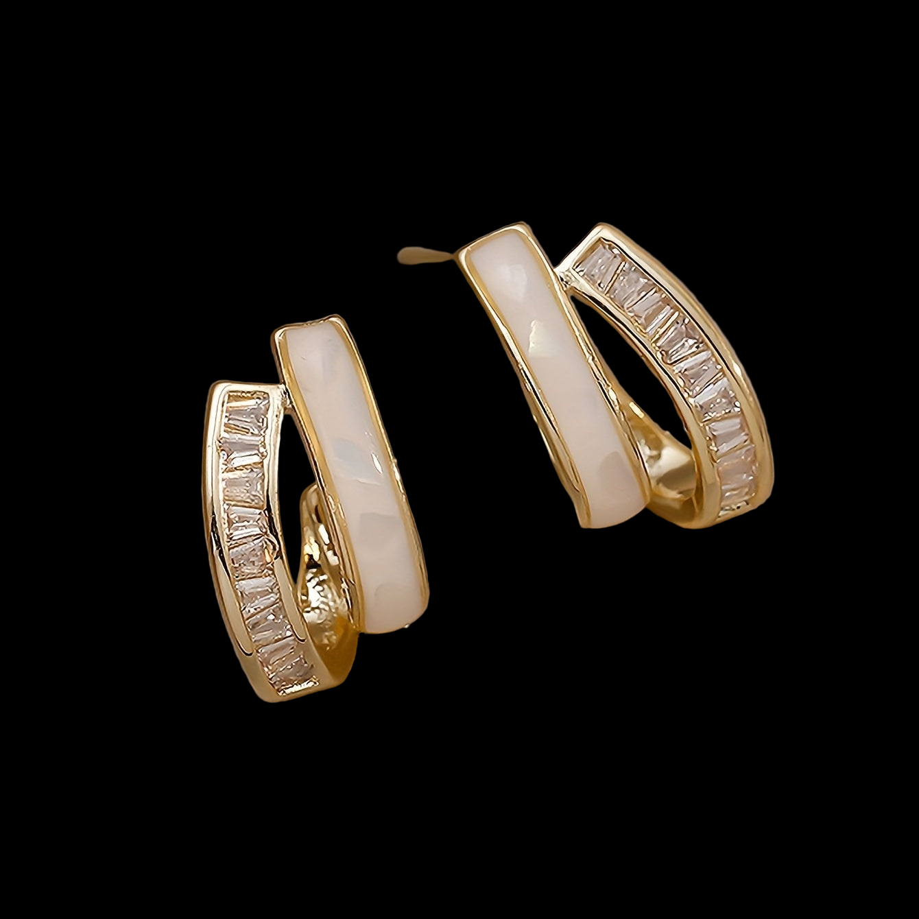 Japanese C-Shaped Stud Earrings